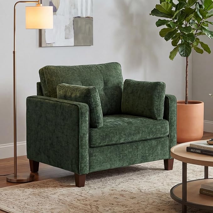 Luxury Oversized Accent Chair Set of 2, 40.9" Upholstered Piping Single