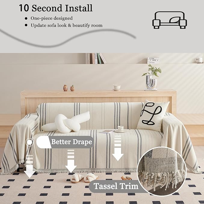 DREAMINGO Couch Cover Reversible Chenille Furniture Protector Sofa Covers