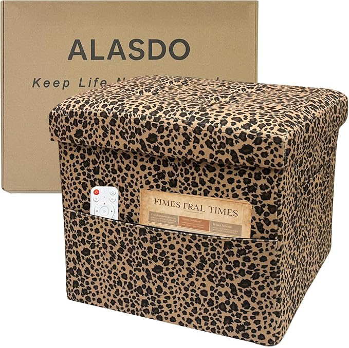 ALASDO Storage Ottoman Footrest Stool Small Ottoman