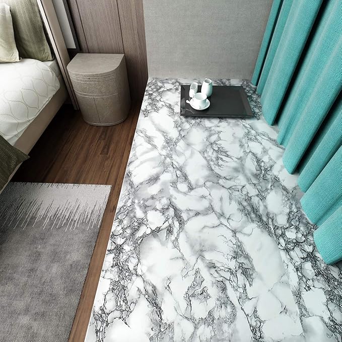 Livelynine 15.8x197 Marble Wallpaper Peel and Stick Countertops Waterproof