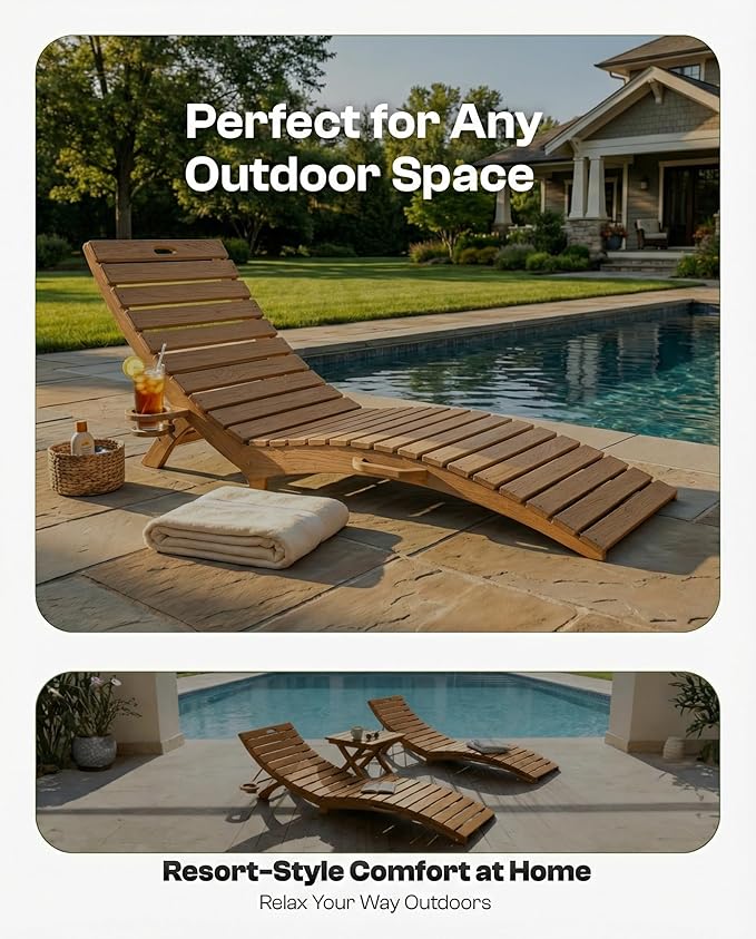 Folding HDPE Outdoor Chaise Lounge