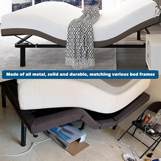 9 Inch Metal Adjustable Bed Base Frame Leg Replacement Heavy Duty Extra Height