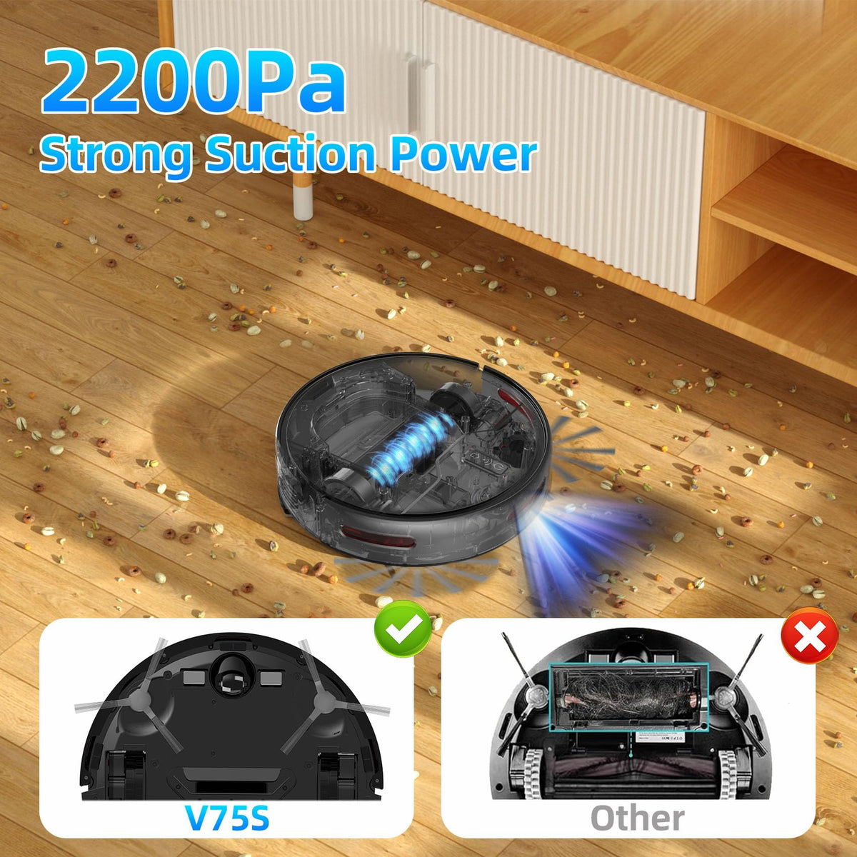 betboyles Robot Vacuum and Mop Combo, Robot Vacuum Cleaner, 6 Cleaning Modes, Large Capacity Water Tank Dustbin, Self-Charging, WiFi/App/Alexa, Ideal for Hard Floor, Carpet, Pet Hair