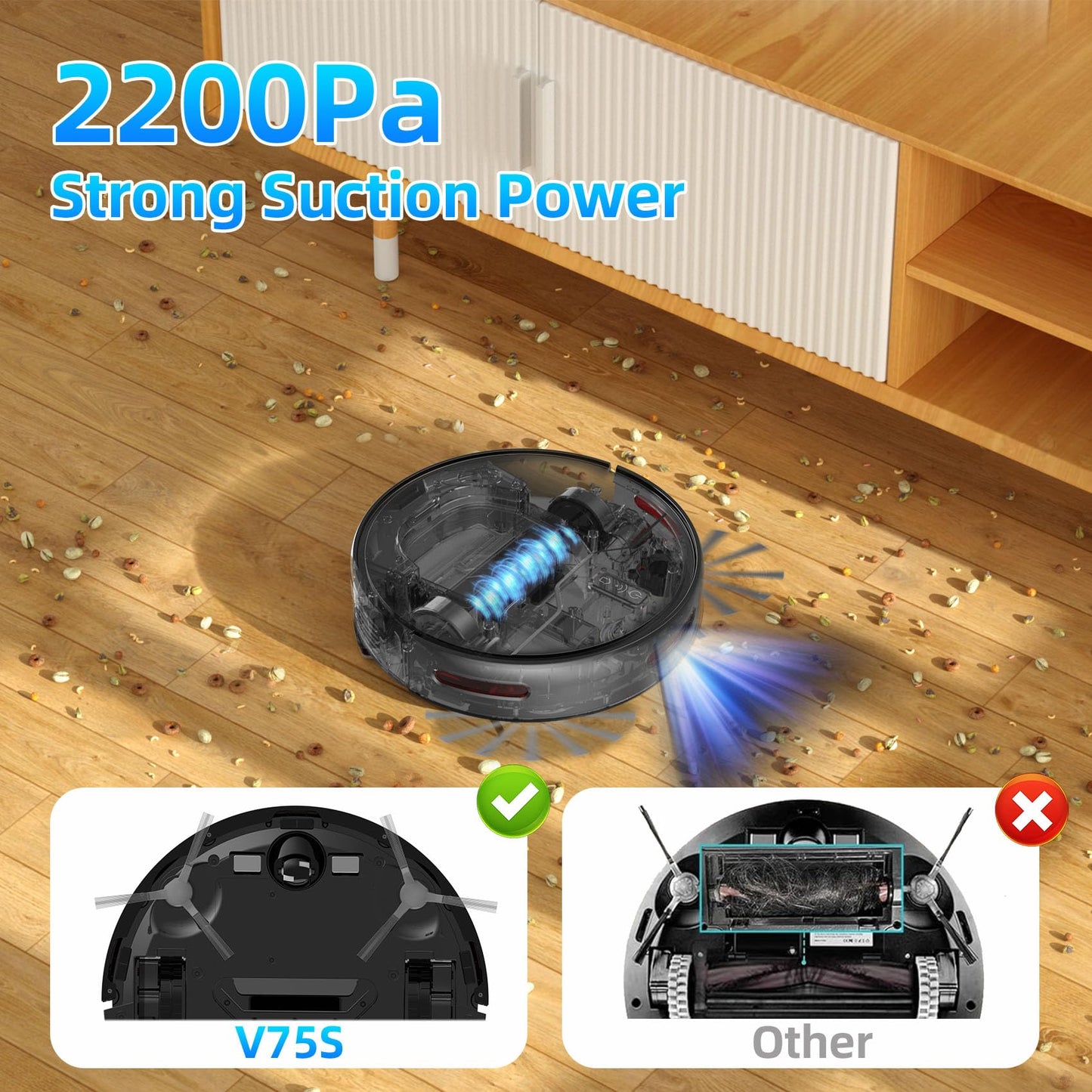 betboyles Robot Vacuum and Mop Combo, Robot Vacuum Cleaner, 6 Cleaning Modes, Large Capacity Water Tank Dustbin, Self-Charging, WiFi/App/Alexa, Ideal for Hard Floor, Carpet, Pet Hair