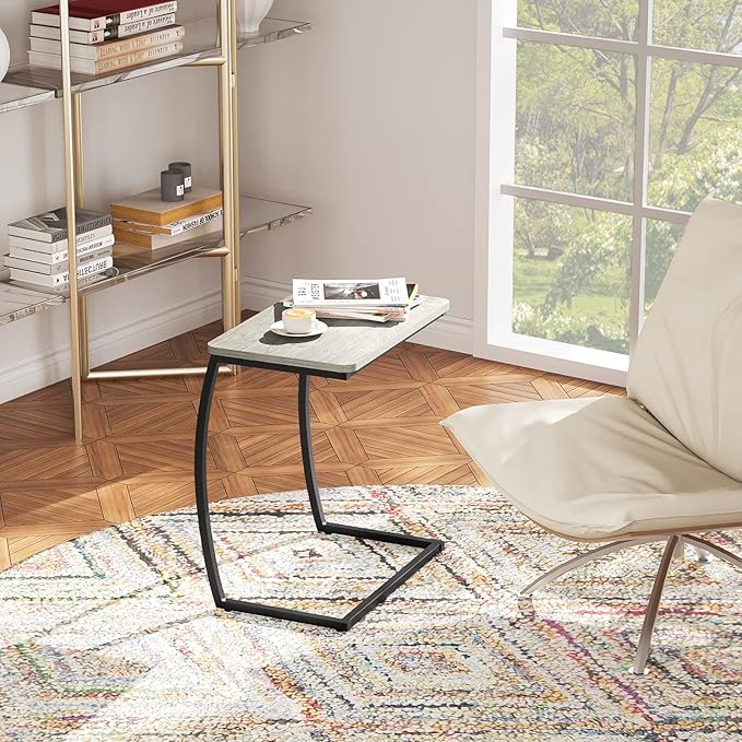 SRIWATANA Side Table, End Table, Vintage C-Shaped Couch Table