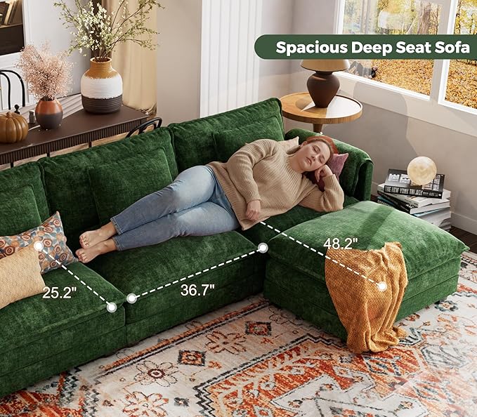 ELUCHANG Oversized 79" Modular Sectional Sofa, Comfy Cloud Couch