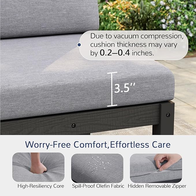 Stoog 11-Piece U-Shaped Patio Sectional Sofa Set, All-Weather Modular &