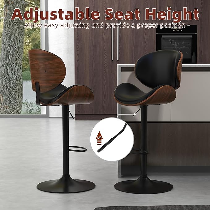 civama Bar Stools Set of 4 for Kitchen Counter, Adjustable Bar Height Chairs