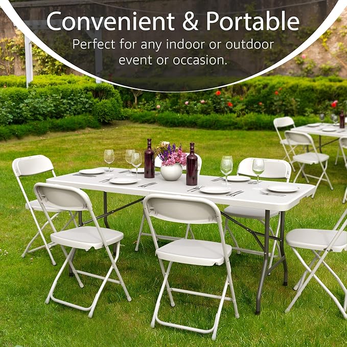 2 Pack of 6 Feet Foldable Table