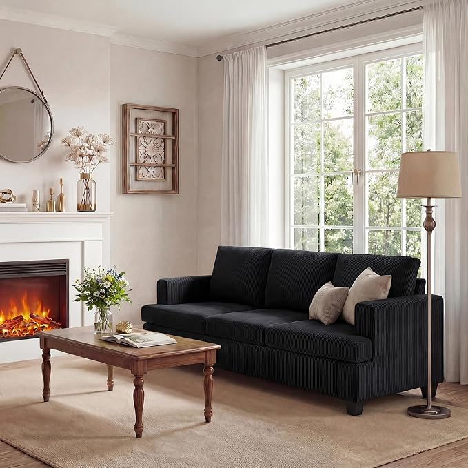 Apicizon 89" Modern Sofa Couch Set, Corduroy Couch 2 Piece Sofa Set