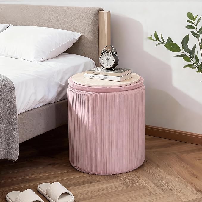 CAROLMADE Set of 2 Round Ottoman