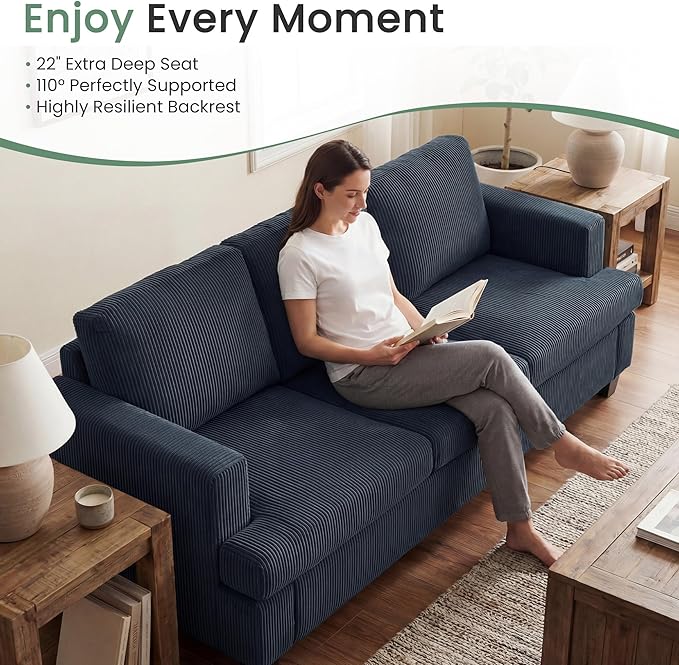 YOUDENOVA Sofa, 63” Comfy Loveseat Sofa