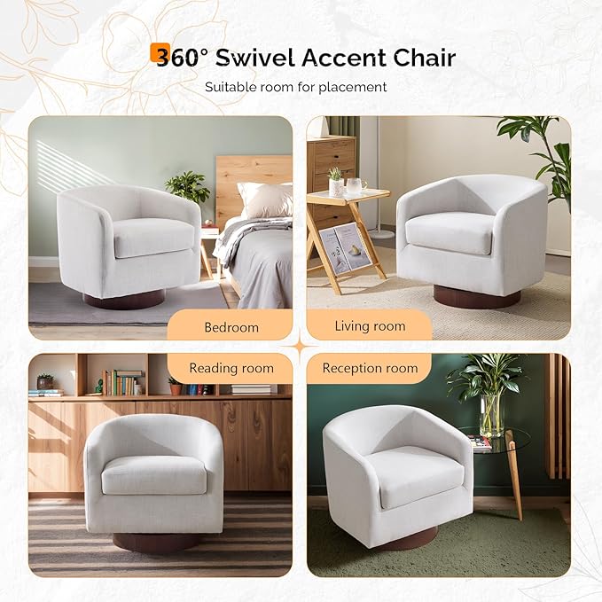 VINGLI 360°Swivel Accent Chair