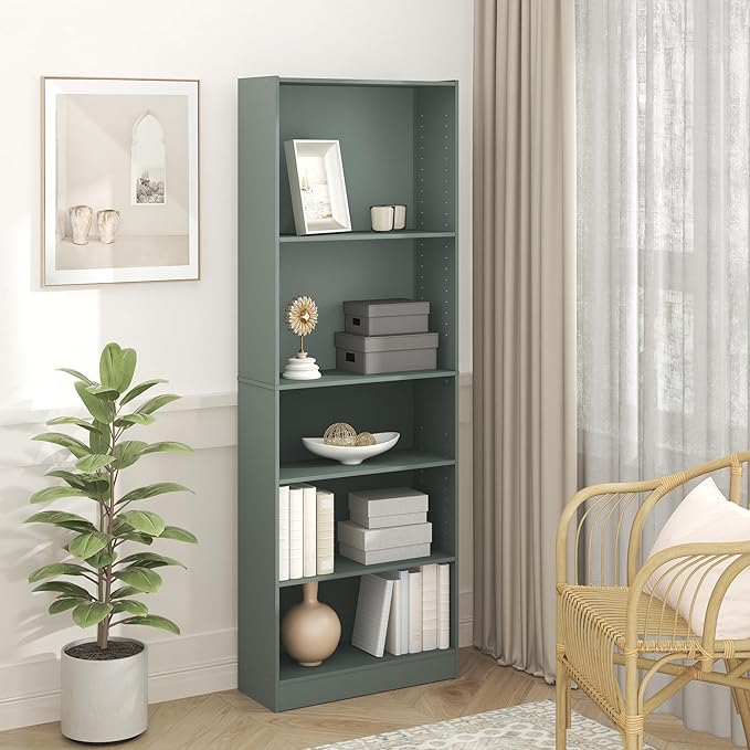 Furinno Jaya Book Shelf, 5-Tier Bookshelf, Bookcase
