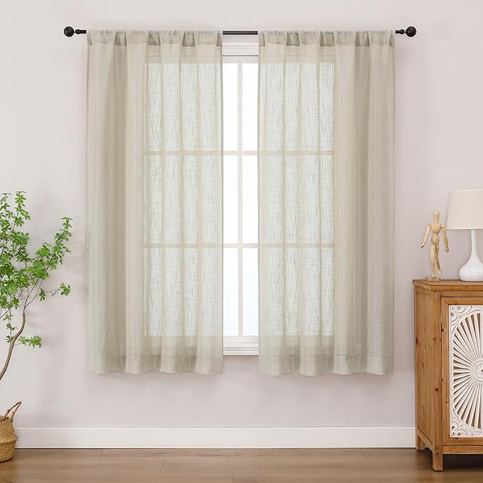 Chyhomenyc Semi Sheer Curtains 54 Inch Length
