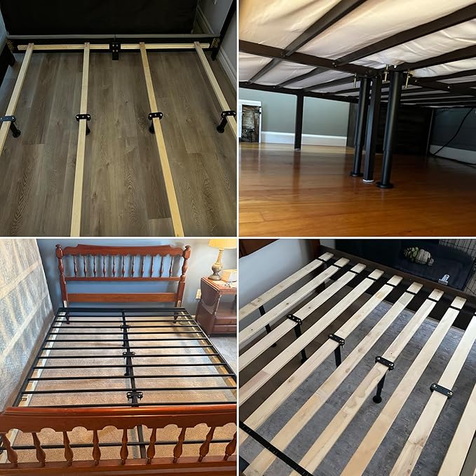 2Pcs Adjustable Height Bed Frame Support Leg, Extra Sturdy Steel Bed Frame