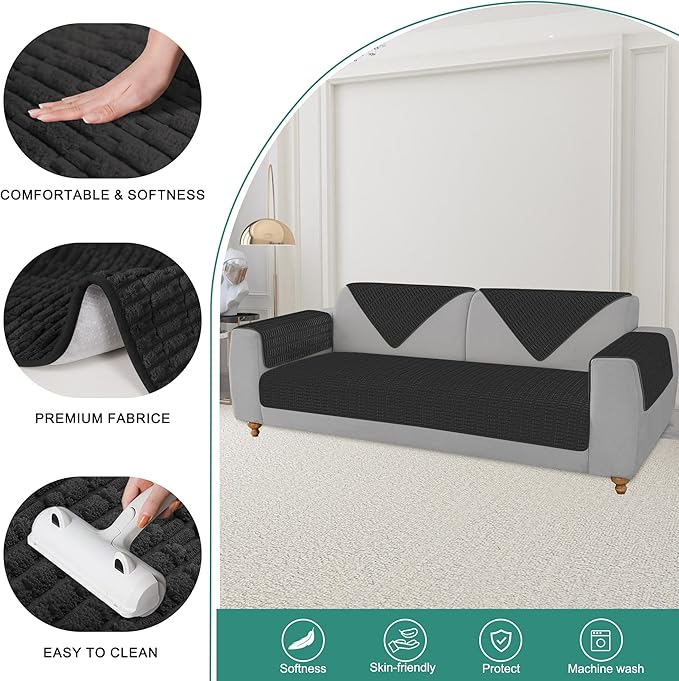 Foxdecor Couch Arm Covers Sofa Armrest Covers, Arm Chair Covers Set of 2