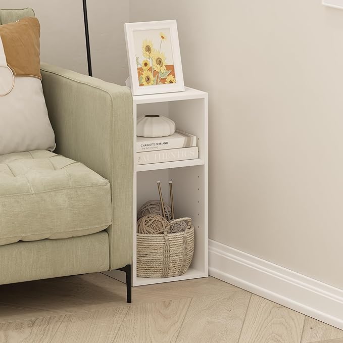 Furinno Fulda Book Shelf, 2-Tier Narrow Bookshelf, Bookcase