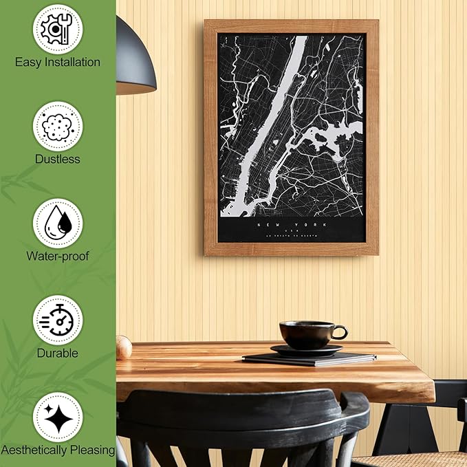 2 Pack Bamboo Wall Panel for Interior Wall Decor, Renewable Pole Wrap