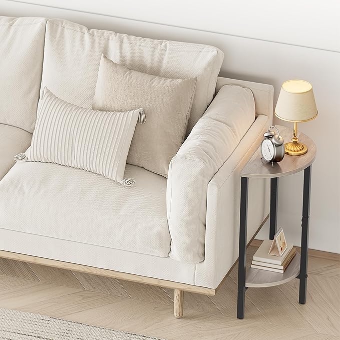 Vagusicc Side Tables Small End Tables, 2 Tier Couch Side Table, Small Round