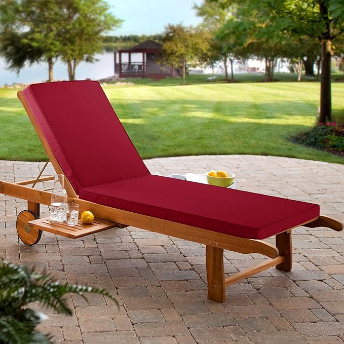 Chaise Lounge Cushion for Outdoor Furniture, Waterproof Fade and Tear Resistant