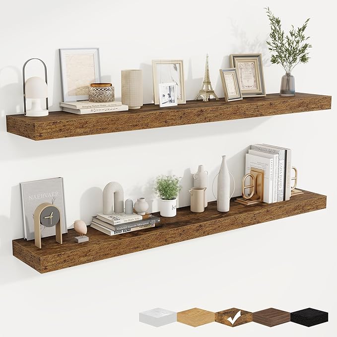 fuqing Floating Shelves for Wall, Wall Mounted Wood Floating Shelf