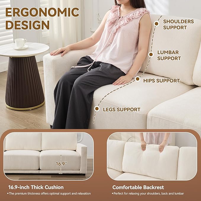44.2" Chenille Oversized Chair
