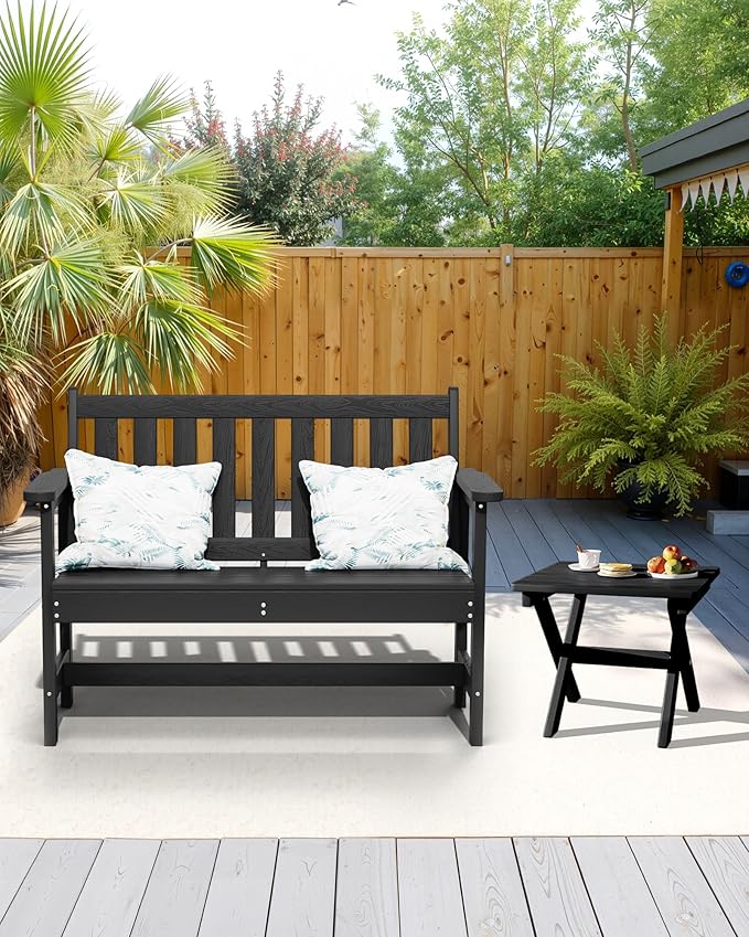 SERWALL Folding Outdoor Side Table Set of 4, Small Adirondack Side Table