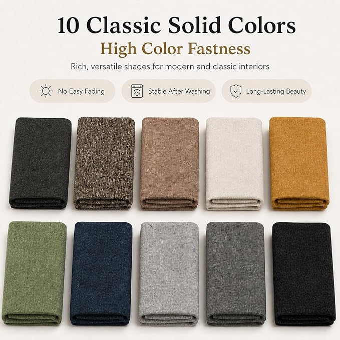 Mini Chenille Linen Blend Upholstery Fabric by the Yard, 57 Inch Wide Soft