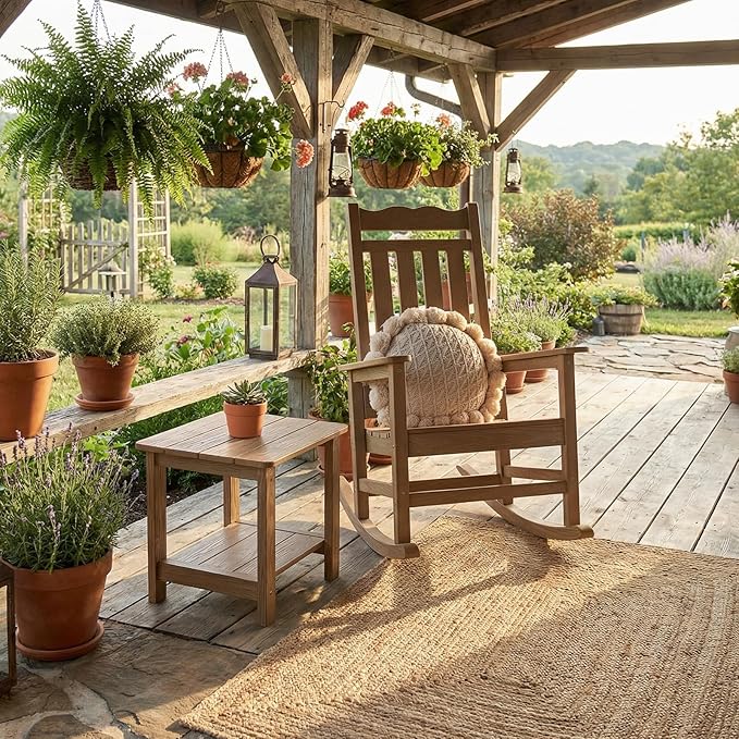Stoog Patio Rocking Chairs Set of 2, All-Weather Outdoor & Indoor Porch Rocker