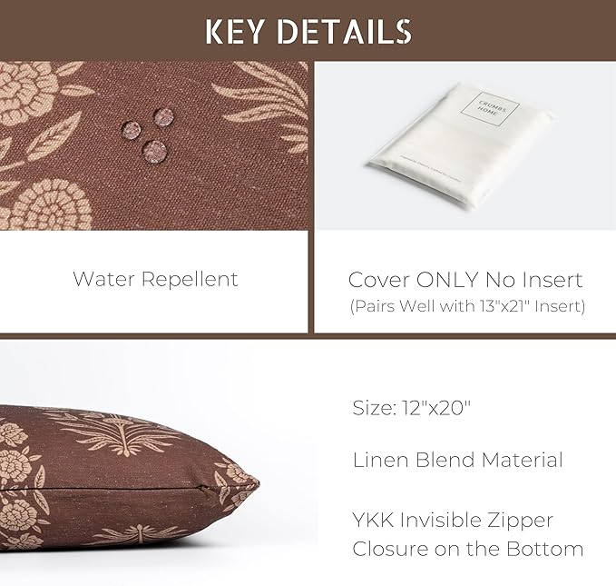 Crumbs Home Modern Farmhouse California Casual Indoor Outdoor Lumbar Pillow