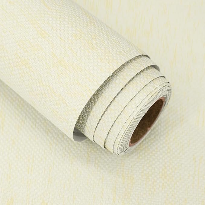 Grasscloth Peel and Stick Wallpaper Beige and Yellow Contact Paper 15.7inch x