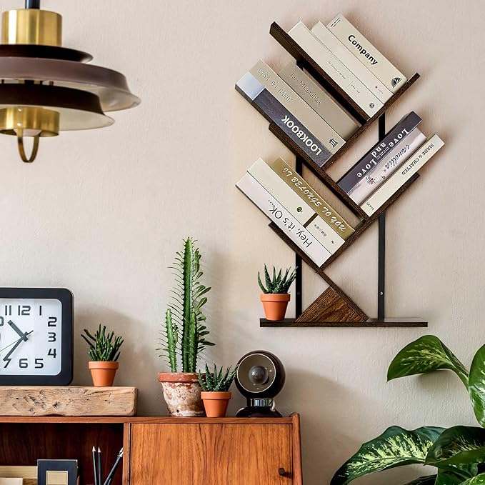 5 Tier Tree Bookshelf Floating Book Shelves