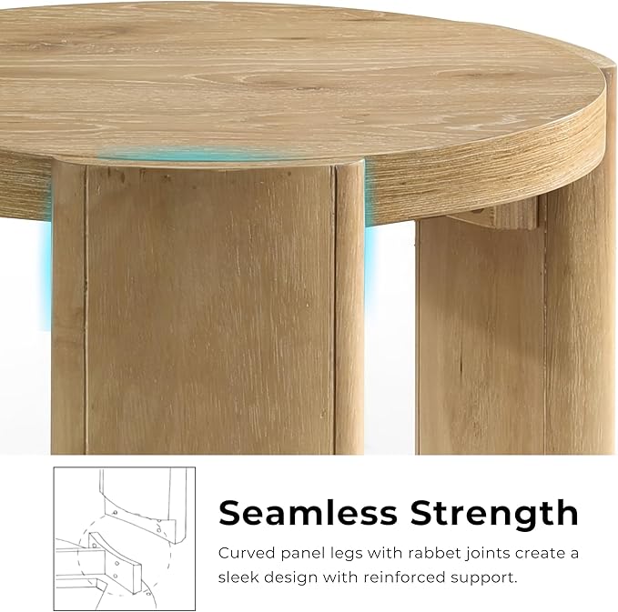 Furniture of America Carys Modern Solid Wood 20-inch Round End Table