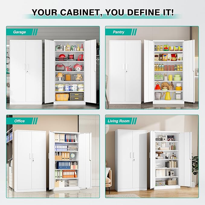 White Metal Storage Cabinet