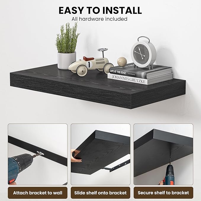 Dreamland 55" Floating Shelves for Wall, Wall-Mounted Shelves for Bedroom