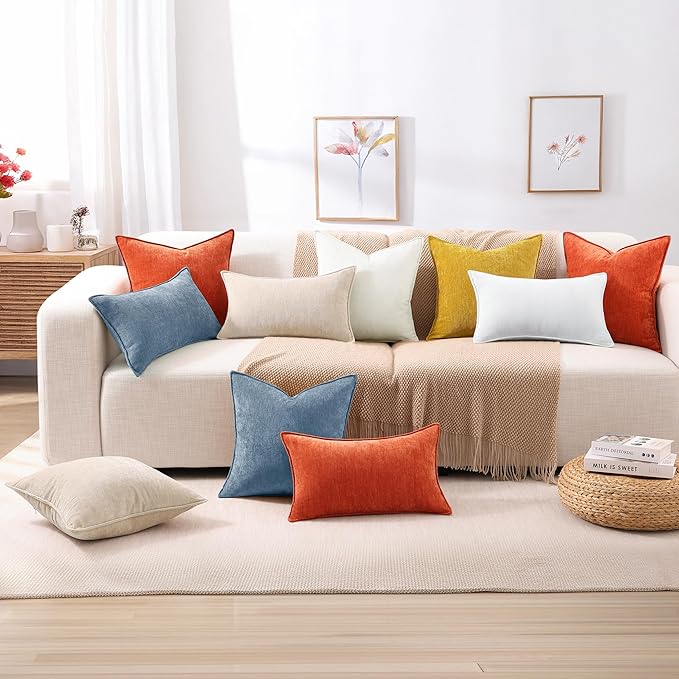 decorUhome Summer Couch Throw Pillow Covers 20x20 Set of 2, Decorative Soft