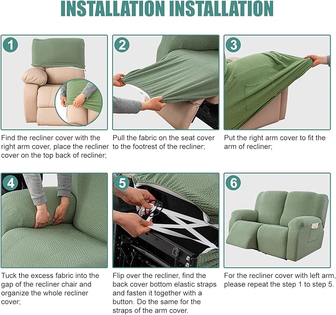 Genina Recliner Loveseat Cover Stretch Couch Covers Sofa slipcover