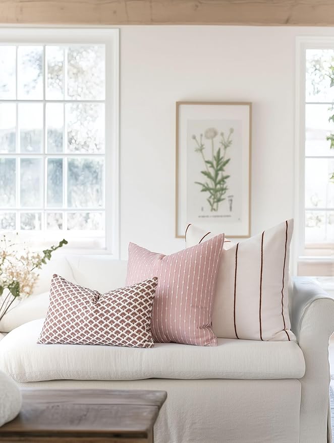 Crumbs Home Modern Farmhouse Fall Linen Indoor Outdoor Lumbar Pillow Cover Only