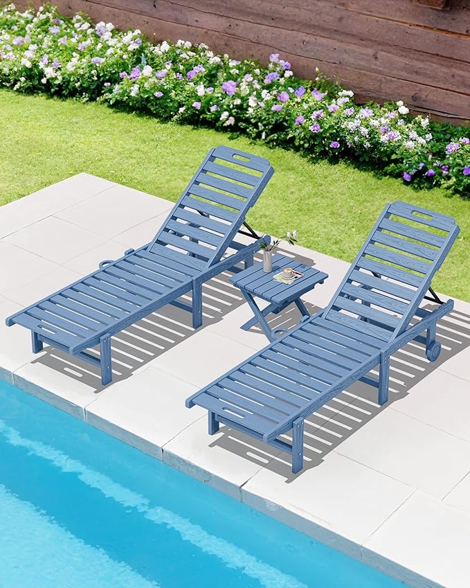SERWALL Folding Outdoor Side Table Set of 2, Portable Adirondack Side Table