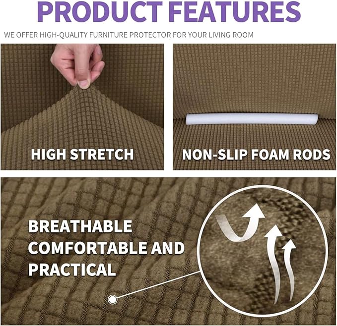 ZNSAYOTX Super Stretch Couch Cover Love Seat Sofa Covers