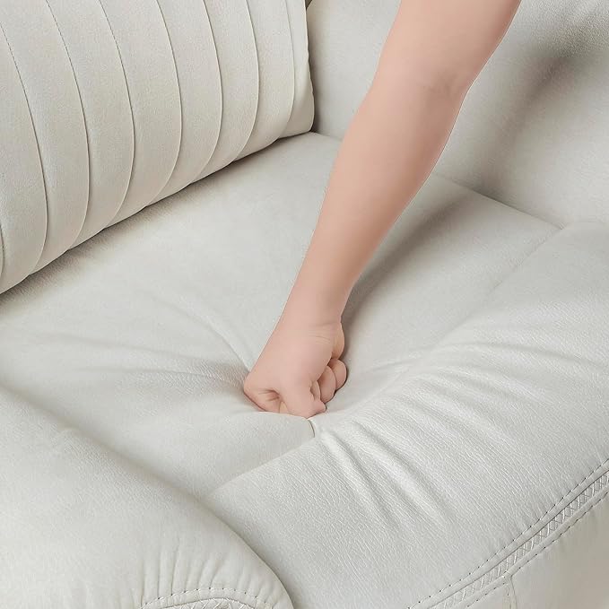 Lexicon Manual Double Reclining Sofa, Polished Microfiber Upholstered 3 Seater