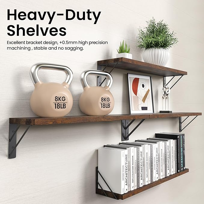 BAYKA Wall Shelves for Bedroom Decor, Floating Shelves for Wall, Display