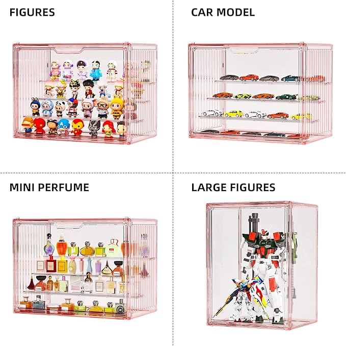 Clear Pink Acrylic Figure Display Case