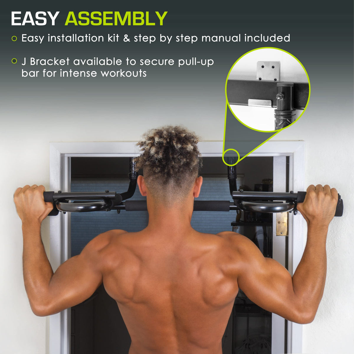 ProsourceFit Multi-Grip Chin-Up/Pull-Up Bar, Heavy Duty Doorway Trainer for Home Gym