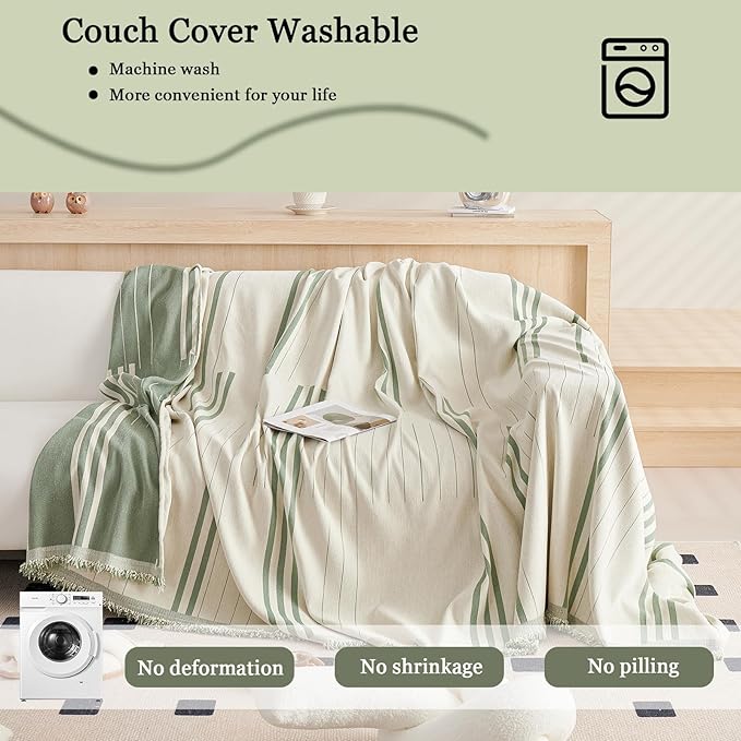 DREAMINGO Couch Cover Reversible Chenille 3 Seat Sofa Covers