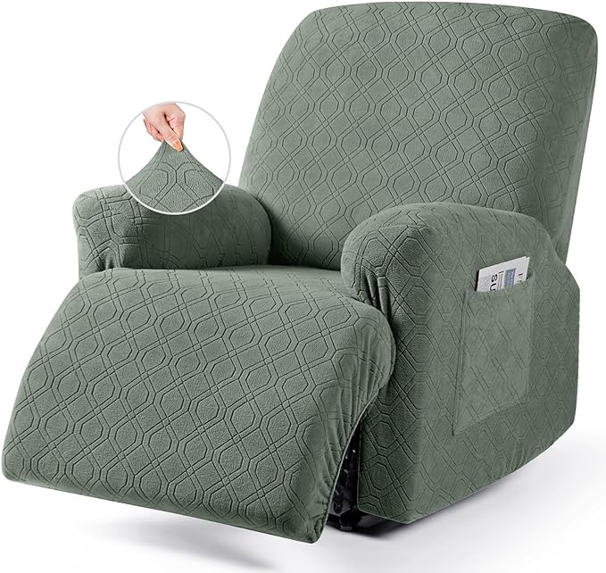 VANSOFY Oversized Recliner Chair Cover, 4-Pieces Stretch Recliner Covers