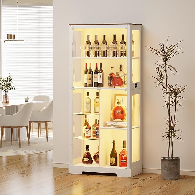 Gurexl Modern Glass Display Cabinet