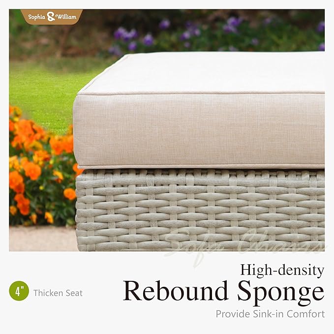 Sophia & William Patio Furniture Set, 5-Piece Wicker Patio Conversation Set