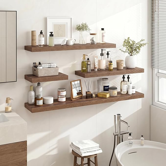 Acovy 24 Inch Floating Shelves, Wooden Shelves